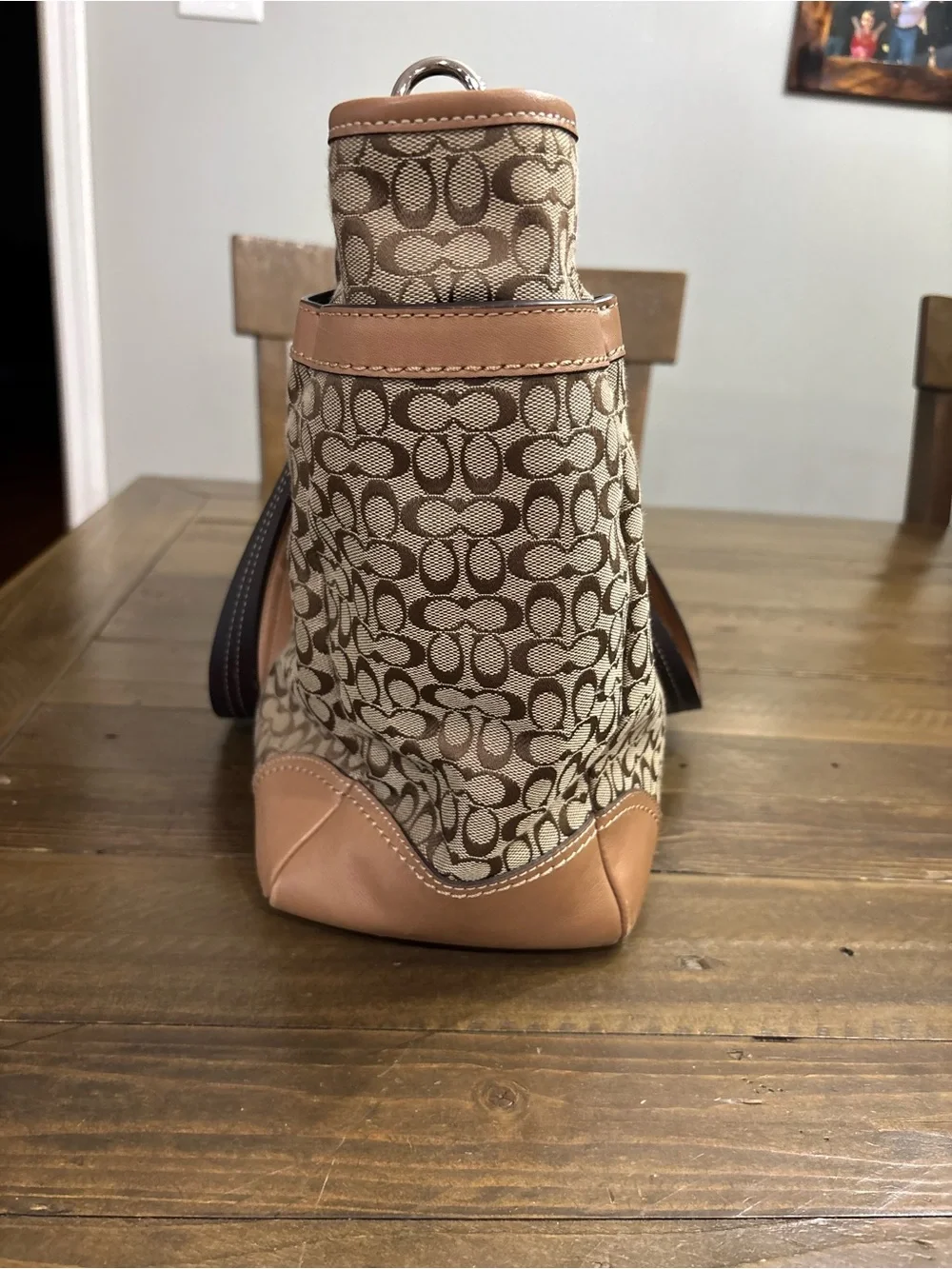 Coach Khaki Canvas Diaper Bag in Signature C Monogram
